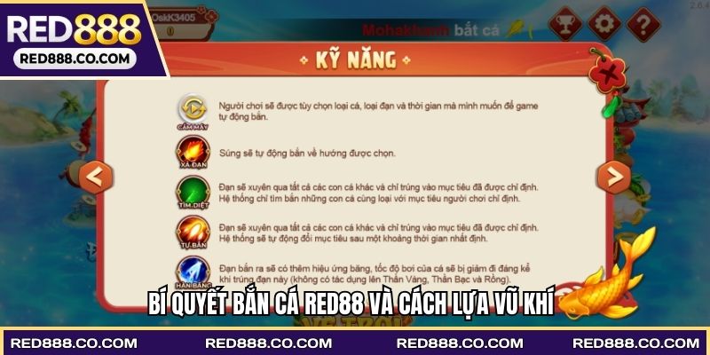 Bí quyết bắn cá Red88 và cách lựa vũ khí