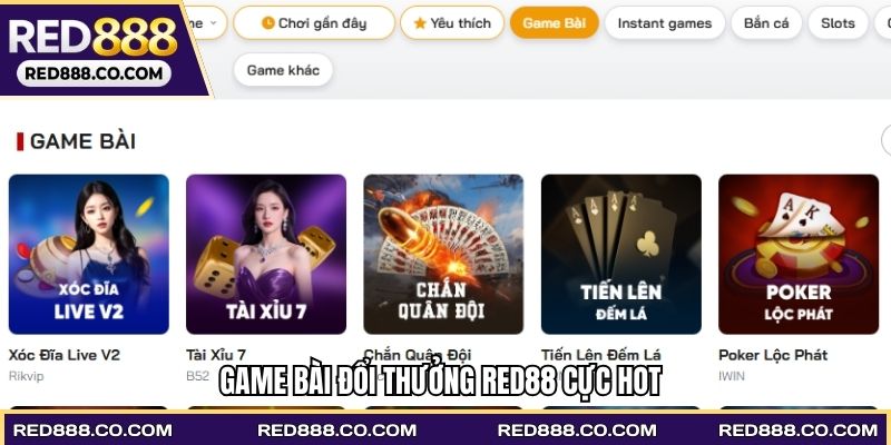 Game bài đổi thưởng RED88 cực hot