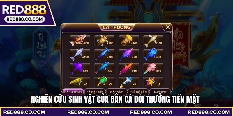 Nghiên cứu sinh vật của Bắn cá đổi thưởng tiền mặt